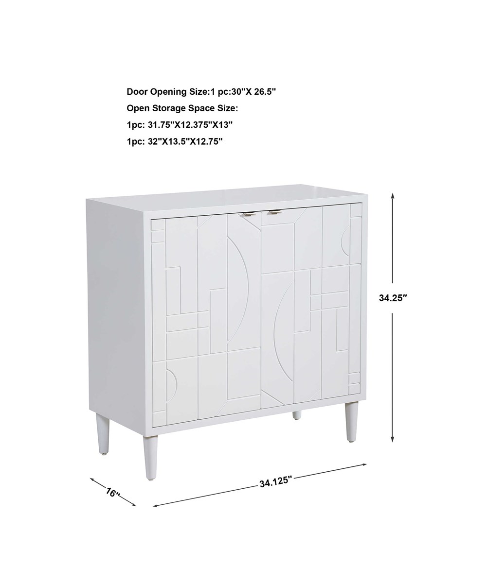 Uttermost Stockholm White 2 Door Cabinet 25105 vancouver