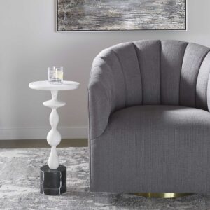 Uttermost Inverse White Marble Drink Table 25129 barrie