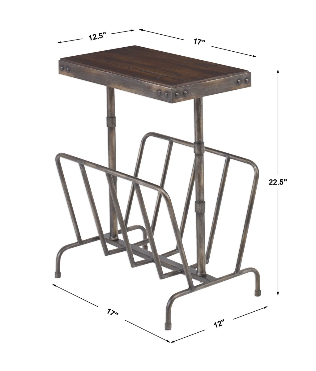 Uttermost Sonora Industrial Magazine Accent Table 25326 vancouver