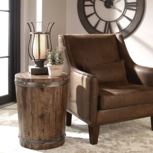 Uttermost Ceylon Wine Barrel Side Table 25327 calgary