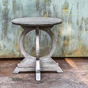 Uttermost Maiva White Side Table 25426 burlington