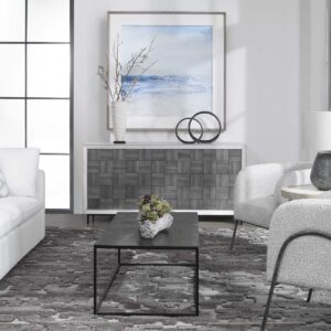 Uttermost Checkerboard 4 Door Gray Cabinet 25489 woodbridge