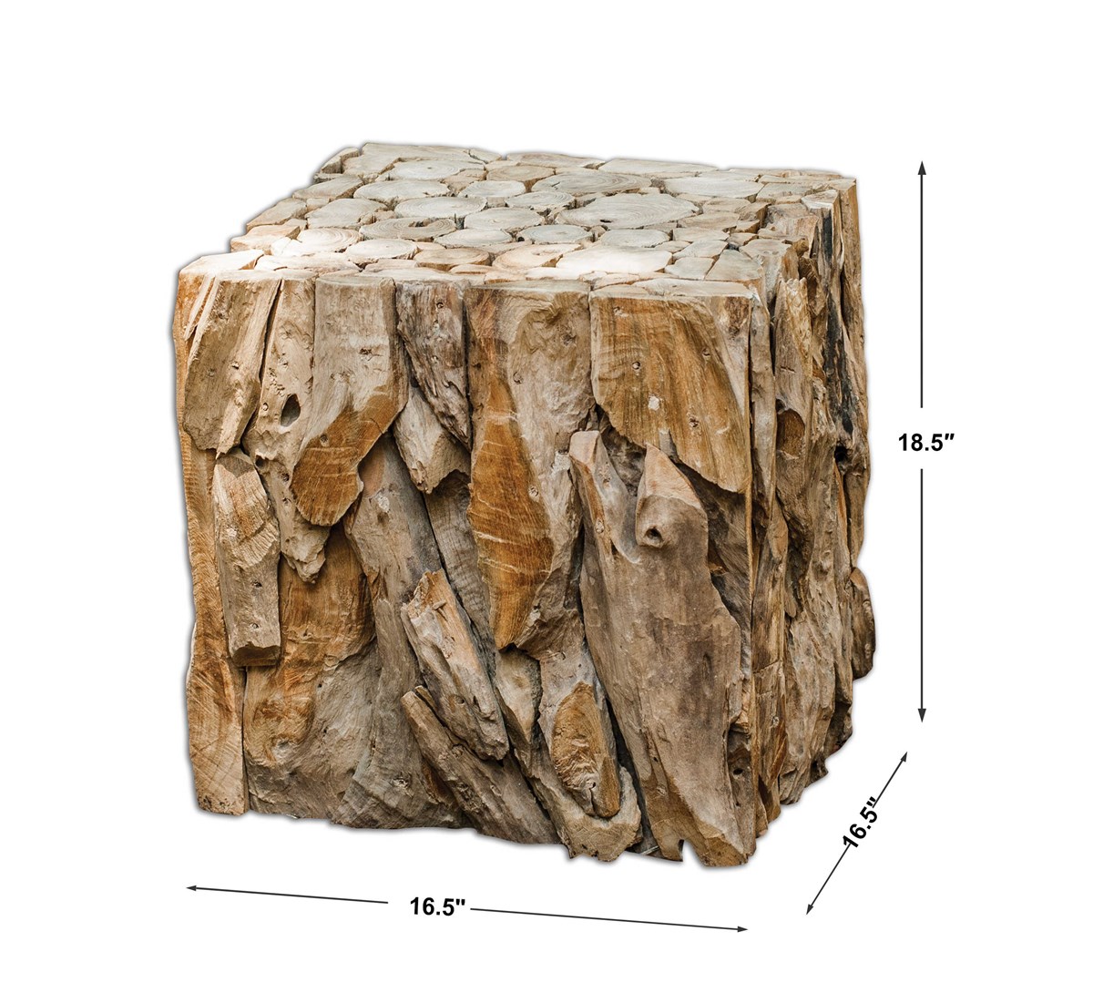 Uttermost Teak Root Bunching Cube 25592 barrie