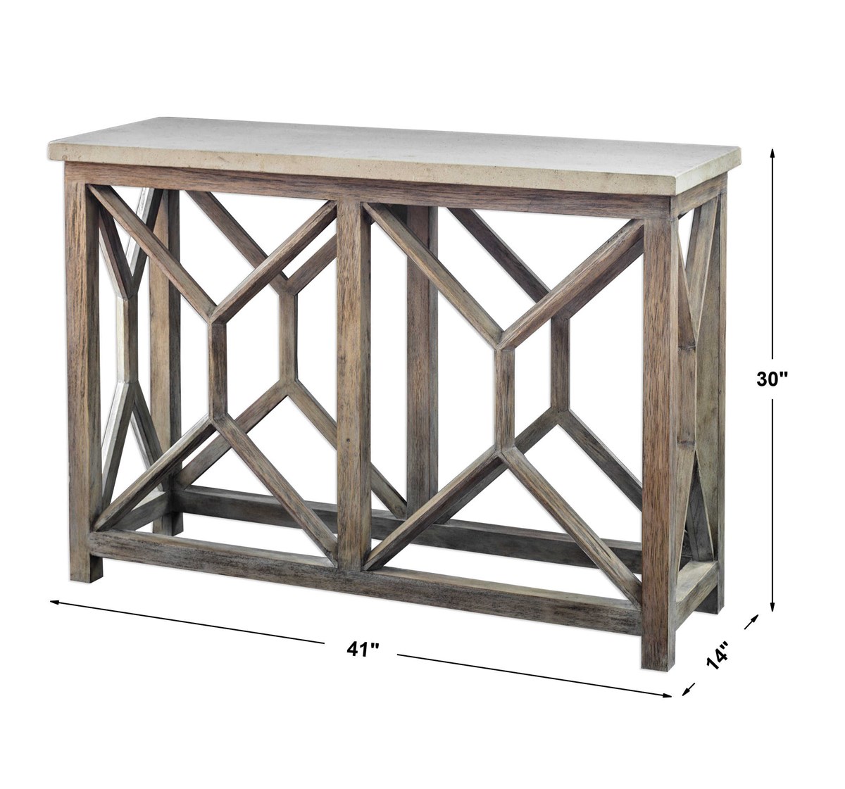 Uttermost Catali Ivory Stone Console Table 25811 montreal