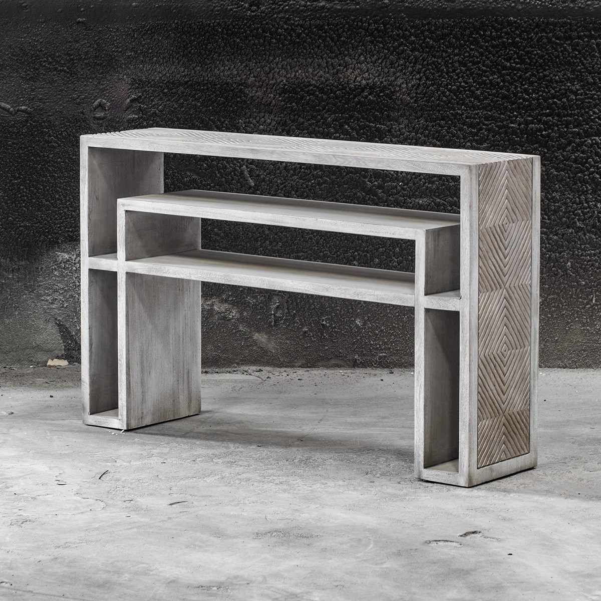 Uttermost Genara Bone White Carved Console Table 25839 winnipeg