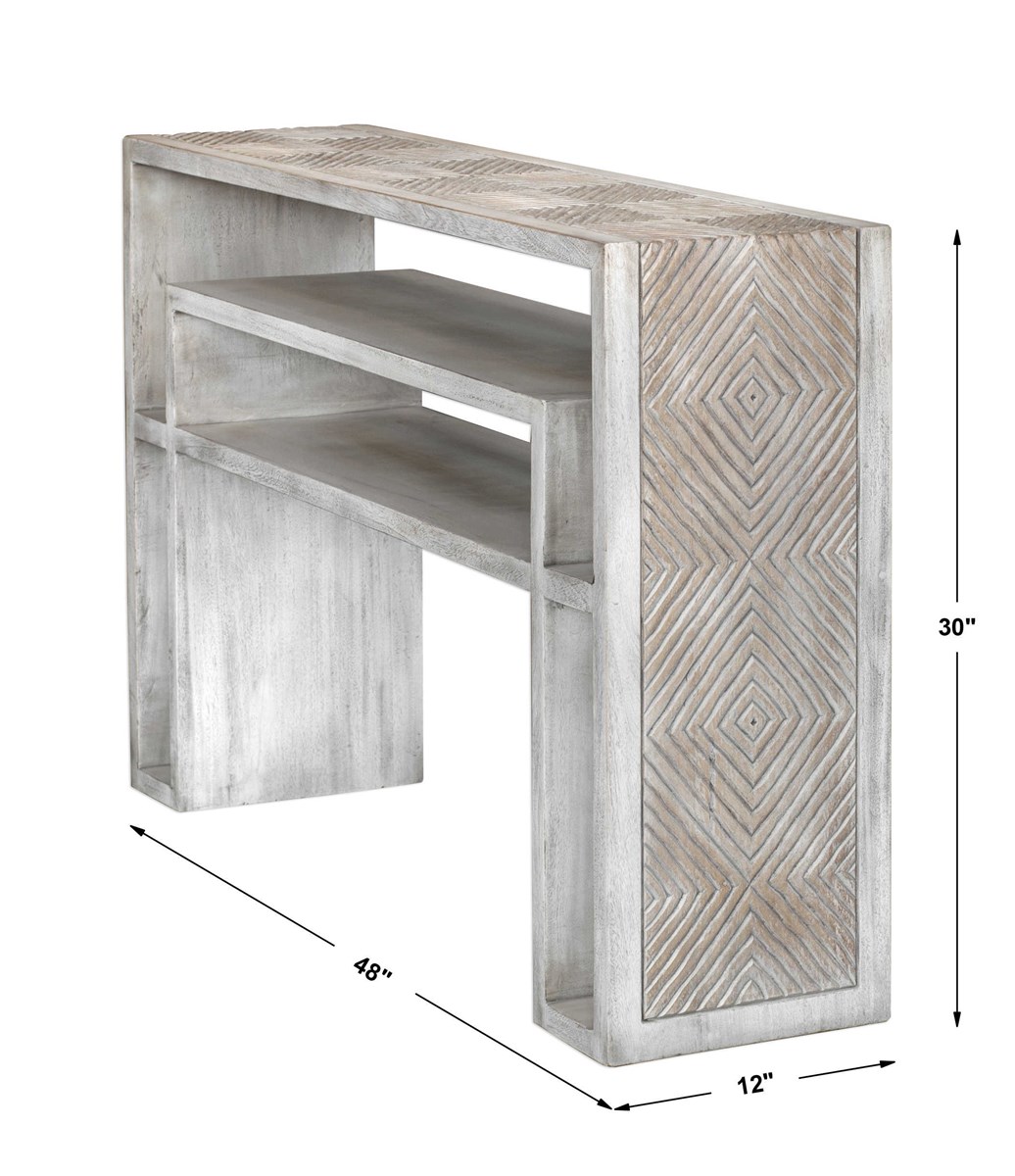 Uttermost Genara Bone White Carved Console Table 25839 winnipeg