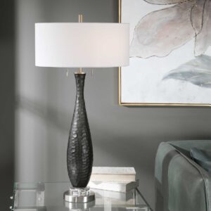 Uttermost Jothan Frosted Black Table Lamp 26373 woodbridge