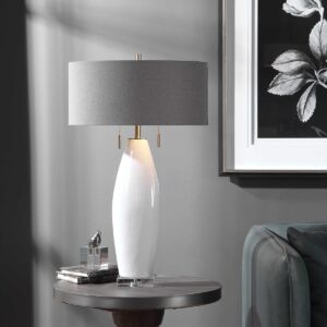 Uttermost Laurie White Ceramic Table Lamp 26409 collingwood