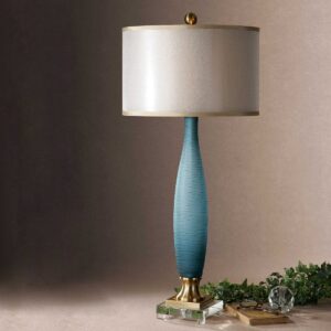 Uttermost Alaia Blue Glass Table Lamp 26582-1 burlington