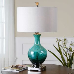 Uttermost Yvonne Green Blue Glass Table Lamp 26770-1 vancouver