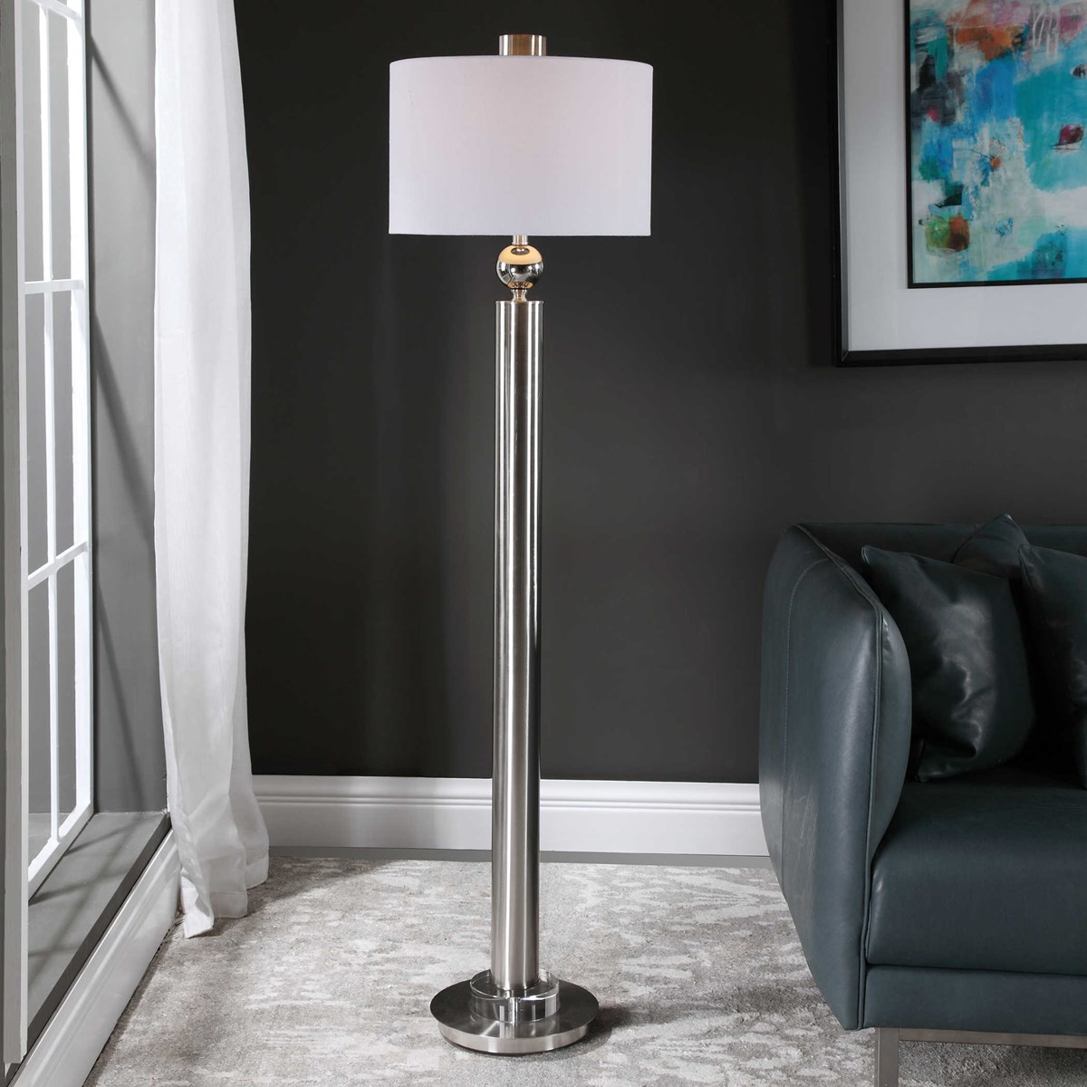 Uttermost Silverton Brushed Nickel Floor Lamp 28345 - Furniture, Lightning,  Interior Decor Online Store Ontario