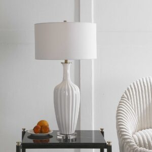 Uttermost Strauss White Ceramic Table Lamp 28374-1 oakville