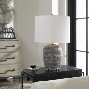 Uttermost Transpose Satin Black Table Lamp 28444-1 EDMONTON