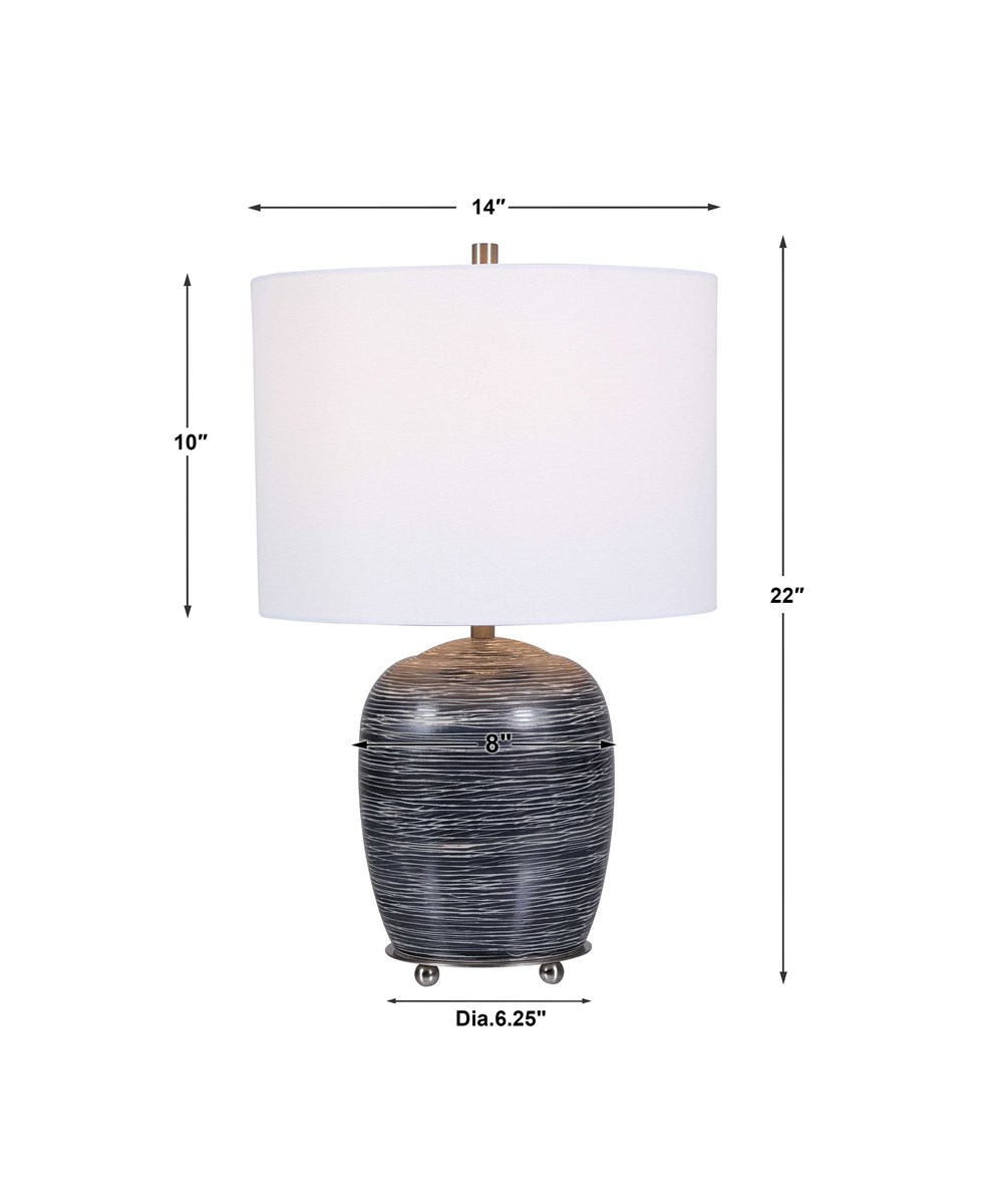 Uttermost Transpose Satin Black Table Lamp 28444-1 EDMONTON
