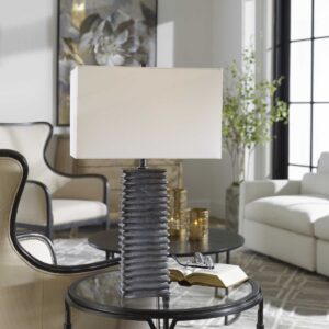 Uttermost Sanderson Metallic Charcoal Table Lamp 29737 kingston