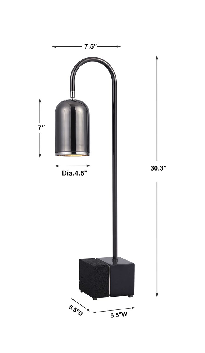 Uttermost Umbra Black Nickel Desk Lamp 29790-1 edmonton