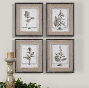 Uttermost Casual Grey Study Framed Art Set/4 32510 HALIFAX