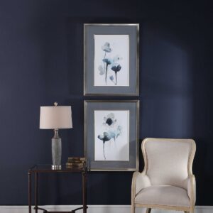 Uttermost Midnight Blossoms Framed Prints Set/2 33688 BURLINGTON