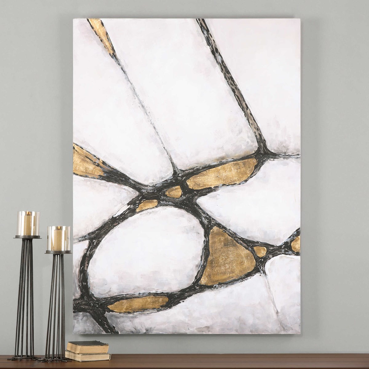 Uttermost Abstract Art In Gold And Black 34352 calgary