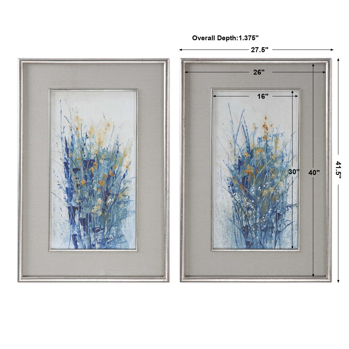 Uttermost Indigo Florals Framed Art S/2 41558 quebec city