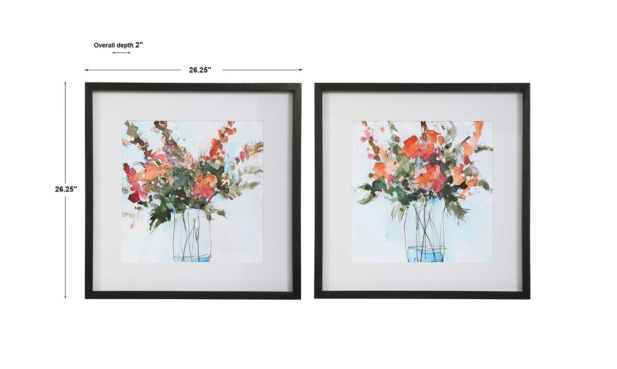 Uttermost Fresh Flowers Watercolor Prints S/2 41619 toronto