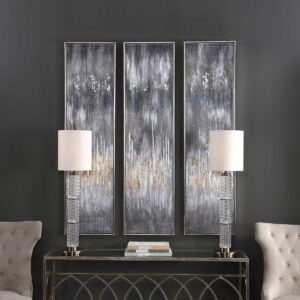Uttermost Gray Showers Hand Painted Canvases Set/3 51304 kleinburg