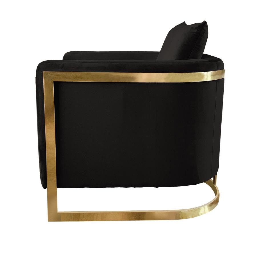 TIJORIS HOME Bond Black and Gold Accent Chair 2020-10BLACK KLEINBURG