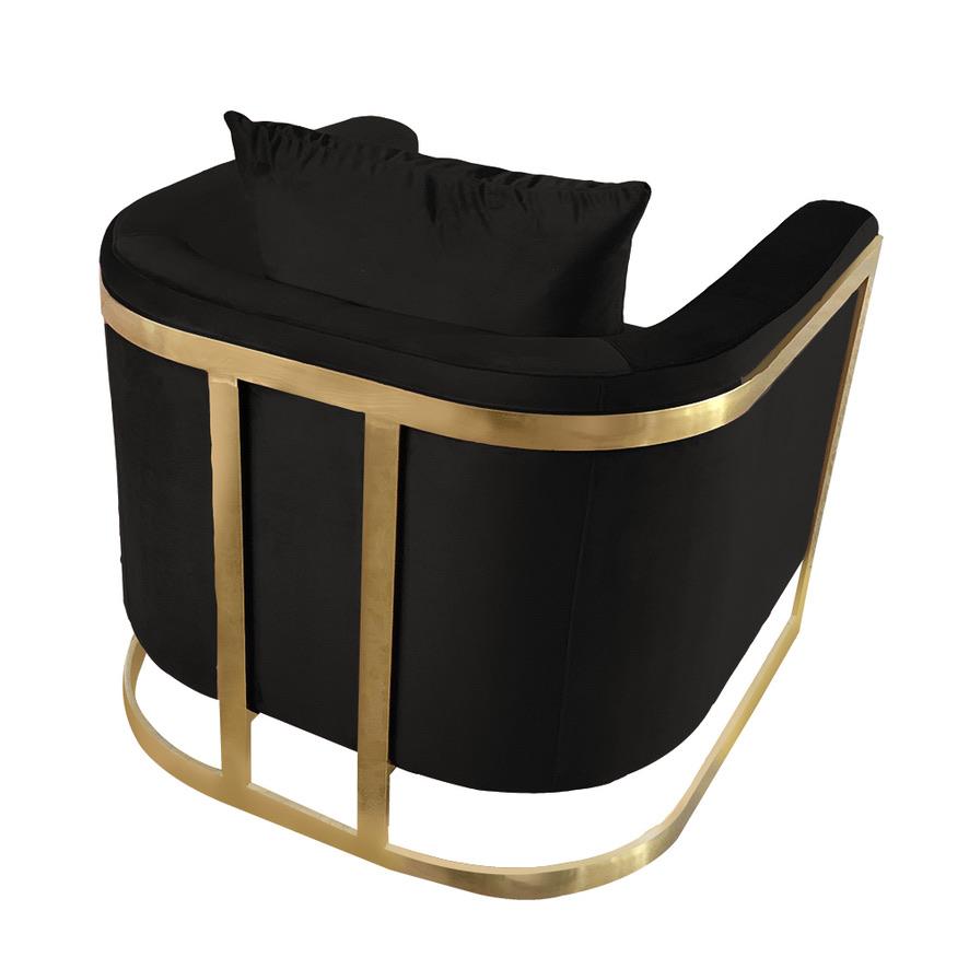 TIJORIS HOME Bond Black and Gold Accent Chair 2020-10BLACK KLEINBURG