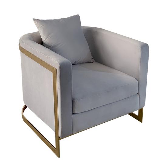 TIJORIS HOME Bond Light Grey and Gold Accent Chair 2020-10GREY MISSISSAUGA