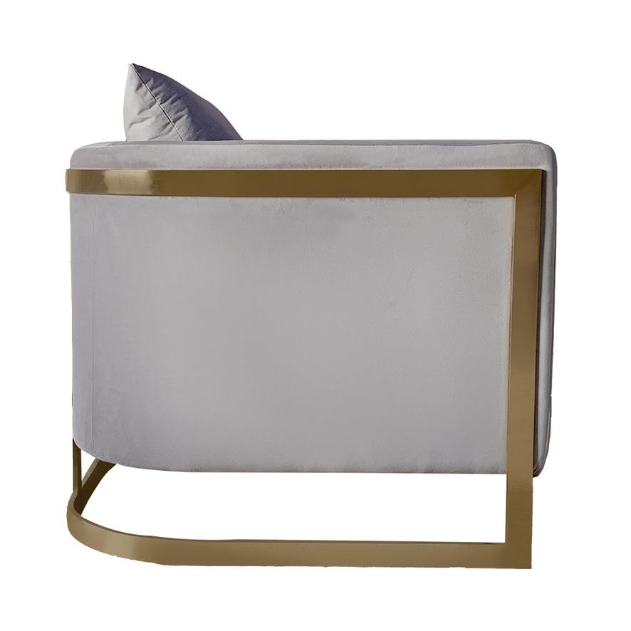 TIJORIS HOME Bond Light Grey and Gold Accent Chair 2020-10GREY MISSISSAUGA