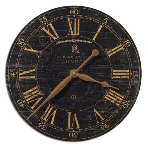 Uttermost Bond Street 18" Black Wall Clock 06029 Ottawa