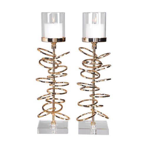 Uttermost Tala Rose Gold Candleholders Set/2 17517 vancouver