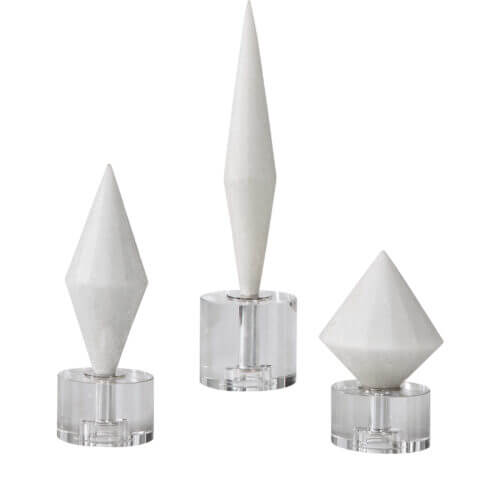 Uttermost Alize White Stone Sculptures S/3 17580 TORONTO