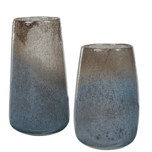 Uttermost Ione Seeded Glass Vases S/2 17762 vaughan