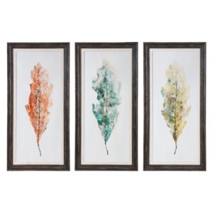 Uttermost Tricolor Leaves Abstract Art, S/3 33634