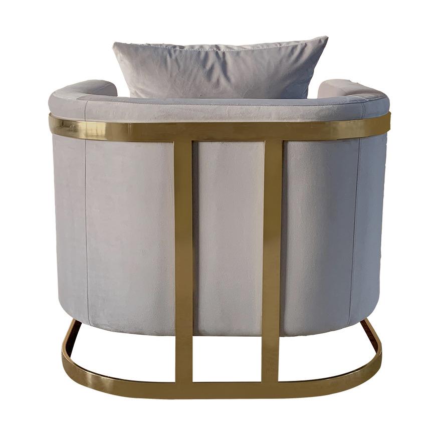 TIJORIS HOME Bond Light Grey and Gold Accent Chair 2020-10GREY MISSISSAUGA