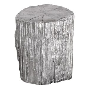 Uttermost Cambium Silver Tree Stump Stool 24663