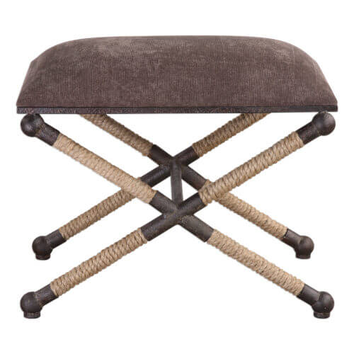 Uttermost Evert Taupe Brown Accent Stool 23398