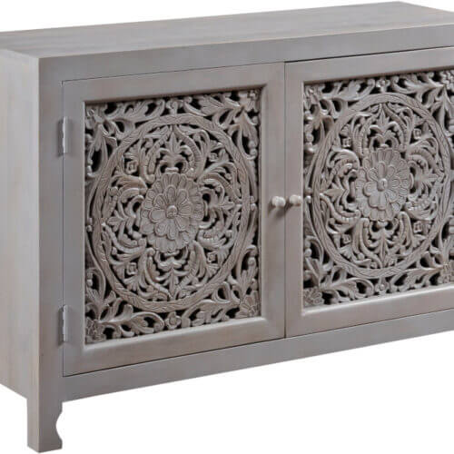 HAMMARY PIERCED FLORAL TWO DOOR CABINET 0901061 Brampton