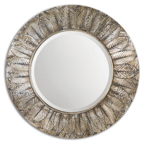 Uttermost Foliage Round Silver Leaf Mirror 07065 Collingwood