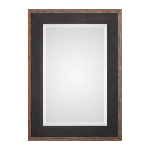 Uttermost Staveley Rustic Black Mirror 09377 Regina