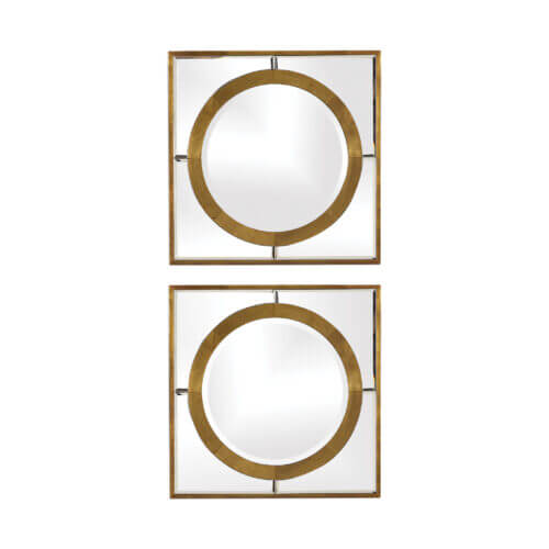 Uttermost Gaza Gold Square Mirrors Set/2 09488 Lavel