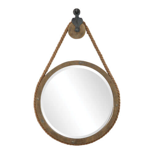 Uttermost Melton Round Pulley Mirror 09490 Caledon