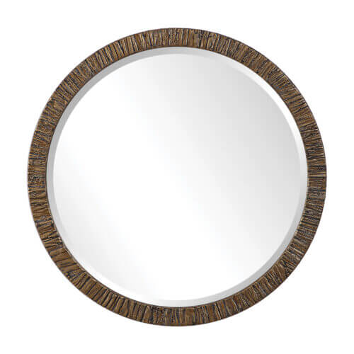 Uttermost Wayde Gold Bark Round Mirror 09459 Vancouver