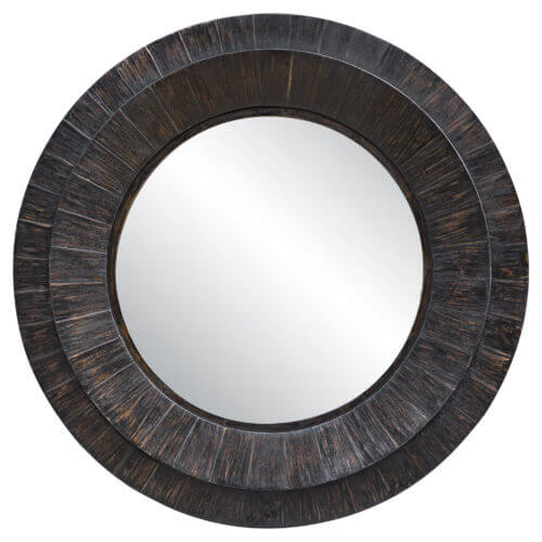 Uttermost Corral Round Wood Mirror 08166 Fredericton
