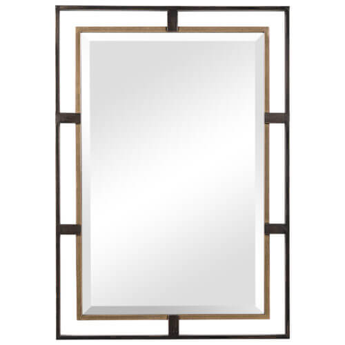 Uttermost Carrizo Gold & Bronze Rectangle Mirror 09711 windsor