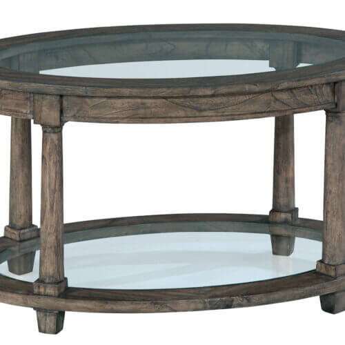 Hekman 23505 OVAL COFFEE TABLE/GLASS TOP ajax