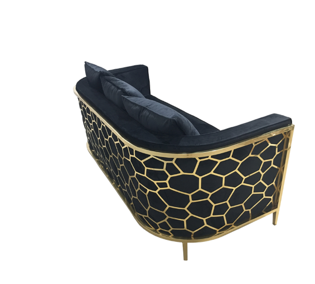 TIJORIS HOME Genesis II Black and Gold 3 Seater Sofa 2020-genblack toronto