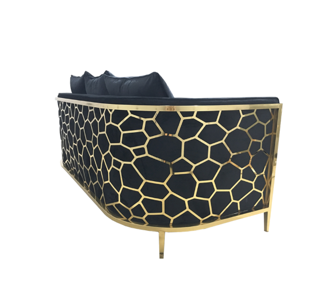 TIJORIS HOME Genesis II Black and Gold 3 Seater Sofa 2020-genblack toronto