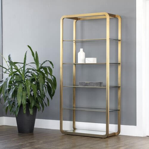 SUNPAN Ambretta Bookcase - Large - Gold Clear 107074 ottawa